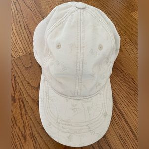Lucky Brand off white women’s Map Baseball Hat